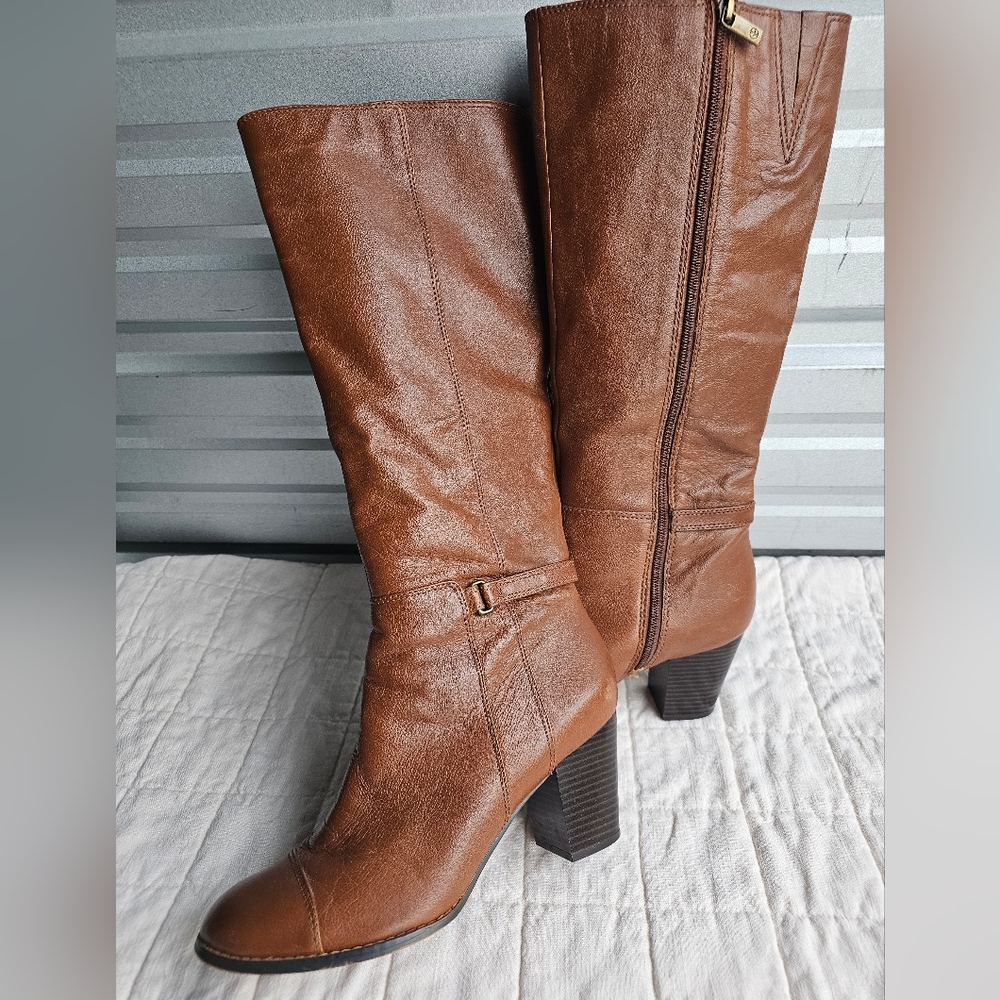 Giani bermini Shoes Womens 11M Heels Knee High Tall Brown Zip - Picture 9 of 12